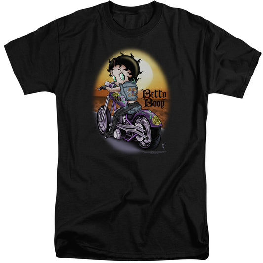 Betty Boop - Wild Biker - Short Sleeve Adult Tall - Black T-shirt
