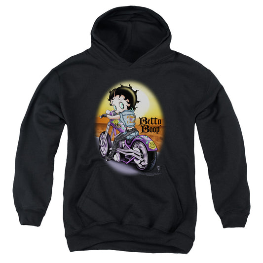 Betty Boop - Wild Biker - Youth Pull-over Hoodie - Black