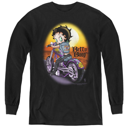 Betty Boop - Wild Biker - Youth Long Sleeve Tee - Black