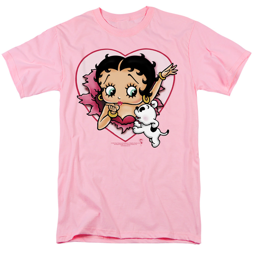 Betty Boop - I Love Betty - Short Sleeve Adult 18/1 - Pink T-shirt