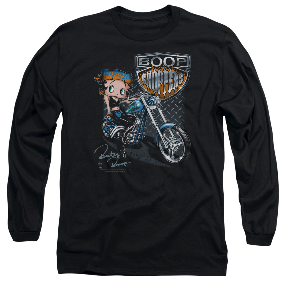 Betty Boop - Choppers - Long Sleeve Adult 18/1 - Black T-shirt