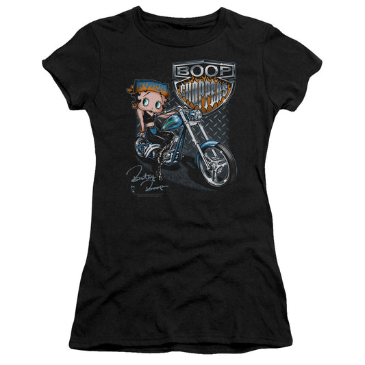 Betty Boop - Choppers - Short Sleeve Junior Sheer - Black T-shirt
