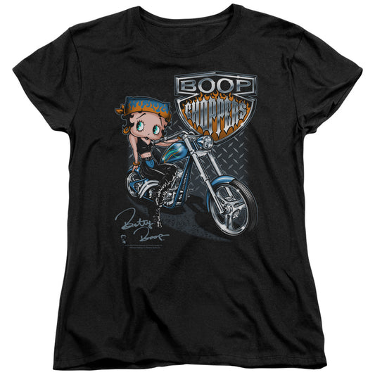 Betty Boop - Choppers - Short Sleeve Womens Tee - Black T-shirt