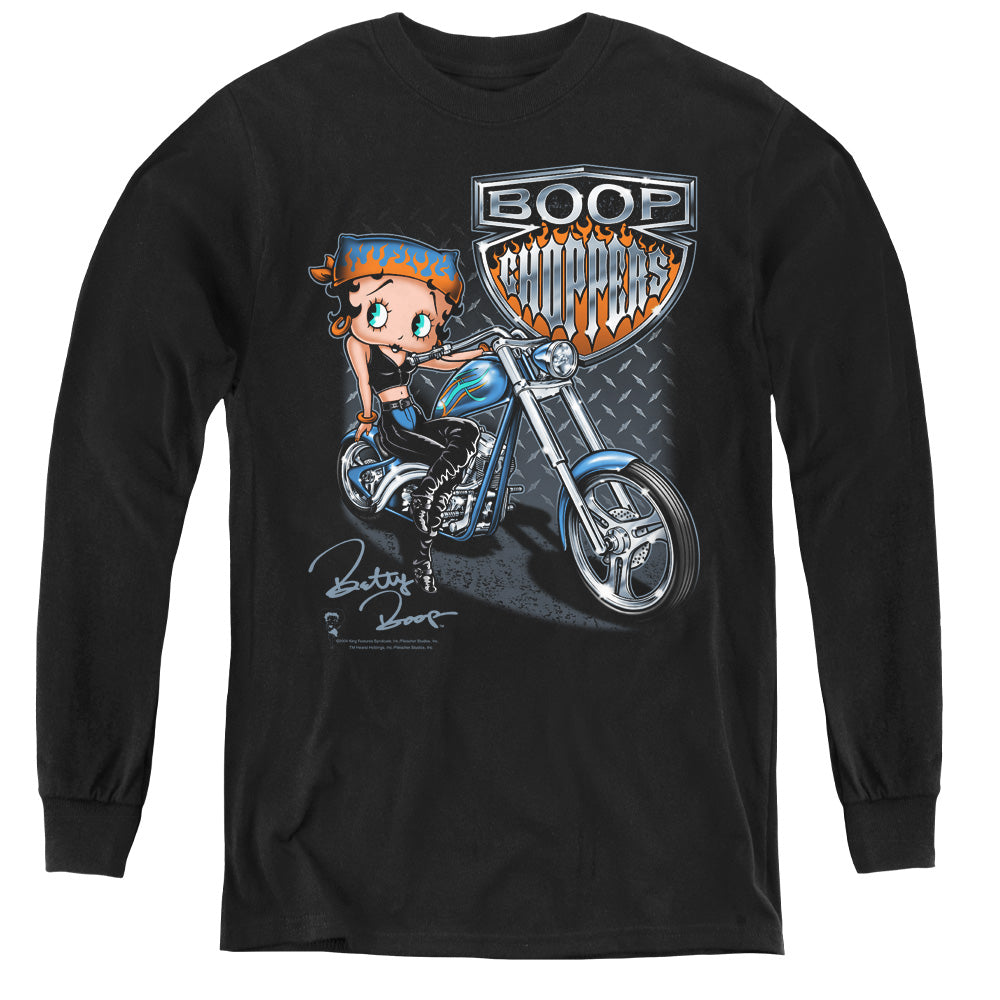 Betty Boop - Choppers - Youth Long Sleeve Tee - Black