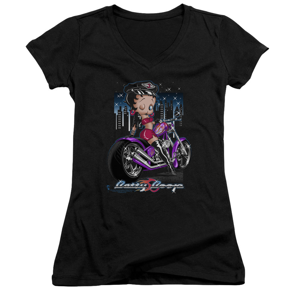 Betty Boop - City Chopper - Junior V-neck - Black