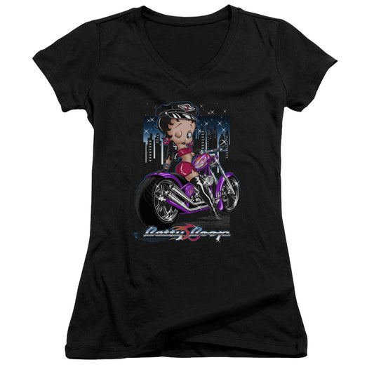 Betty Boop - City Chopper - Junior V-neck - Black