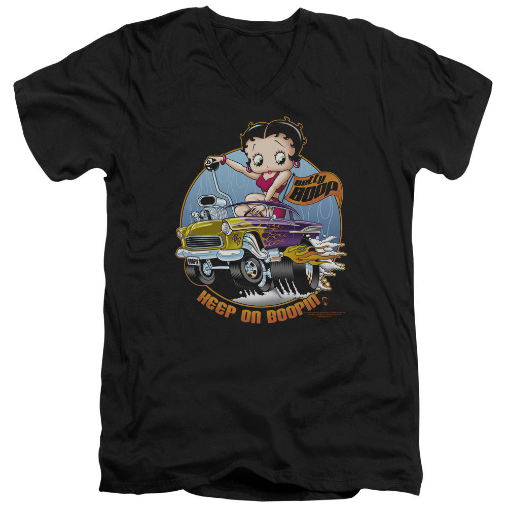 Betty Boop - Keep On Boopin - Short Sleeve Adult V-neck - Black T-shirt