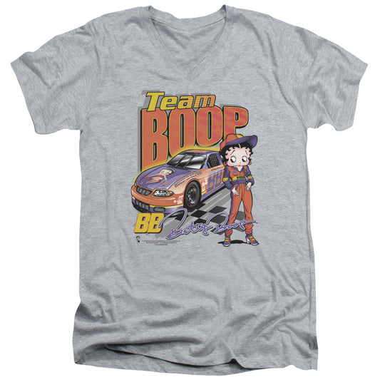Betty Boop - Team Boop - Short Sleeve Adult V-neck - Athletic Heather T-shirt