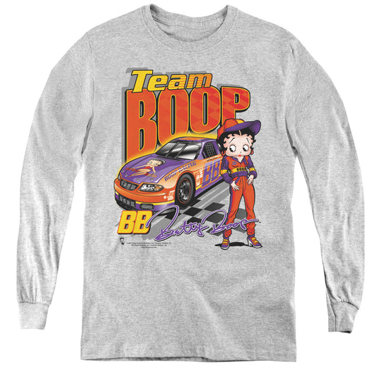 Betty Boop Team Boop - Youth Long Sleeve Tee - Athletic Heather