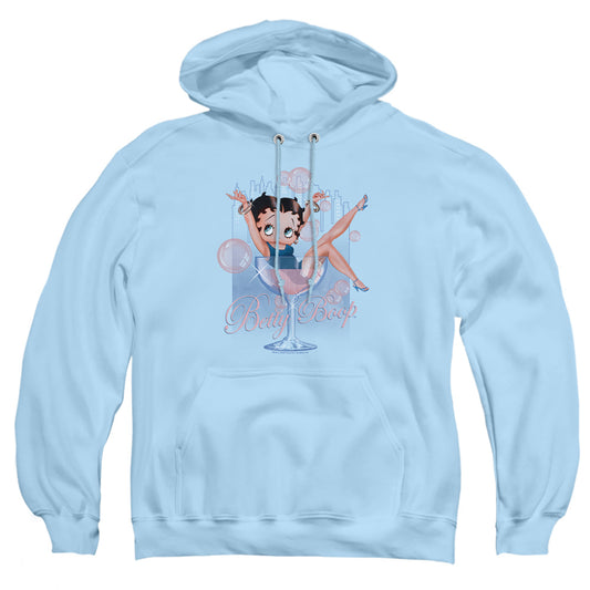 Betty Boop - Pink Champagne - Adult Pull-over Hoodie - Light Blue