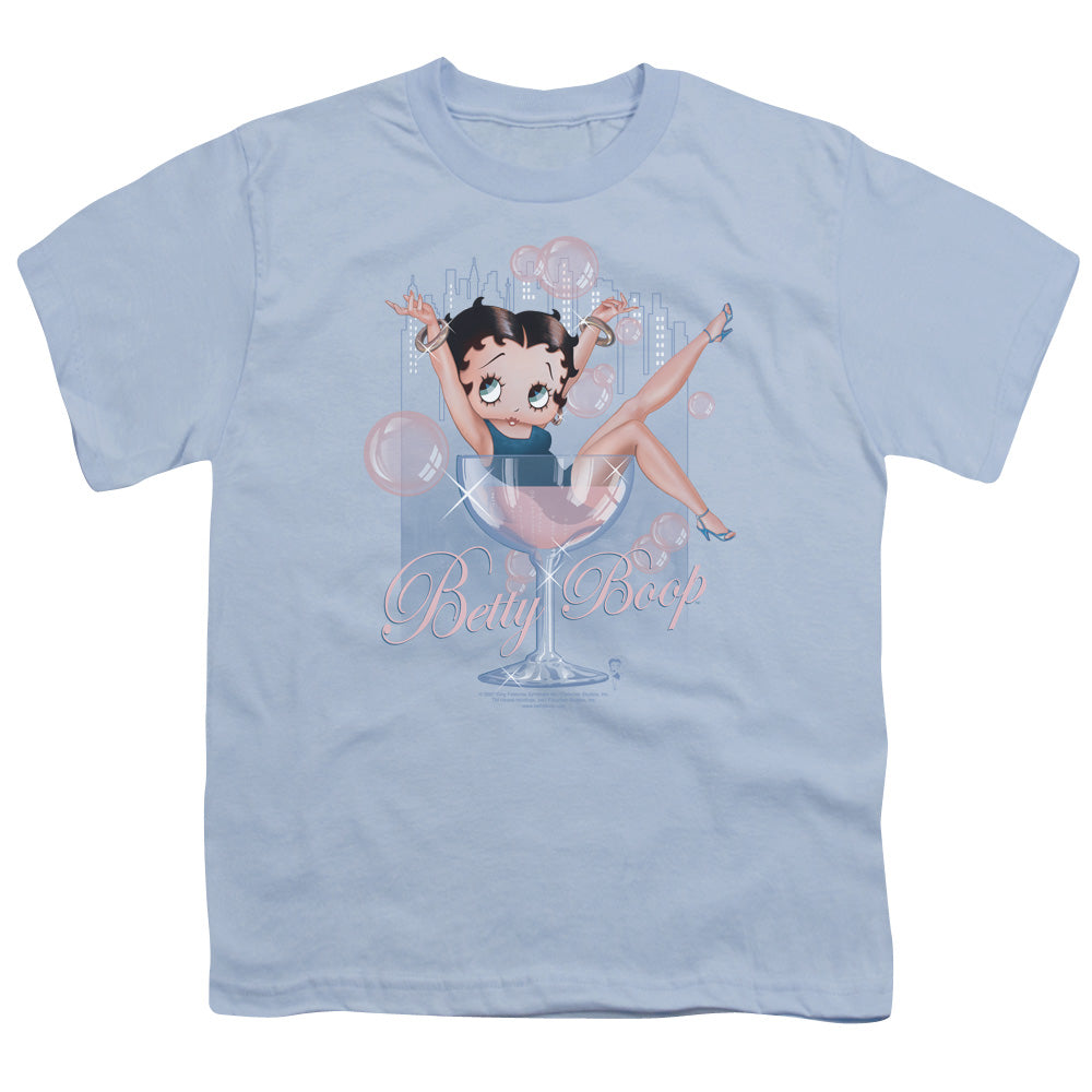 Betty Boop - Pink Champagne - Short Sleeve Youth 18/1 - Light Blue T-shirt