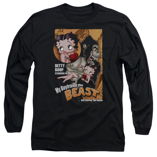 Betty Boop - Boyfriend The Beast - Long Sleeve Adult 18/1 - Black T-shirt