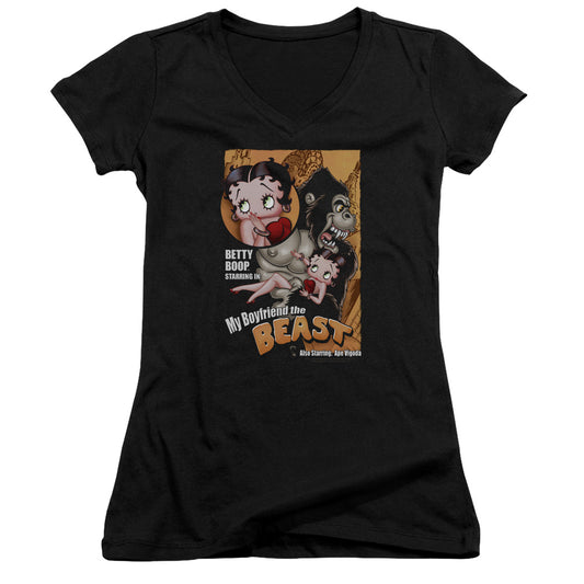 Betty Boop - Boyfriend The Beast - Junior V-neck - Black