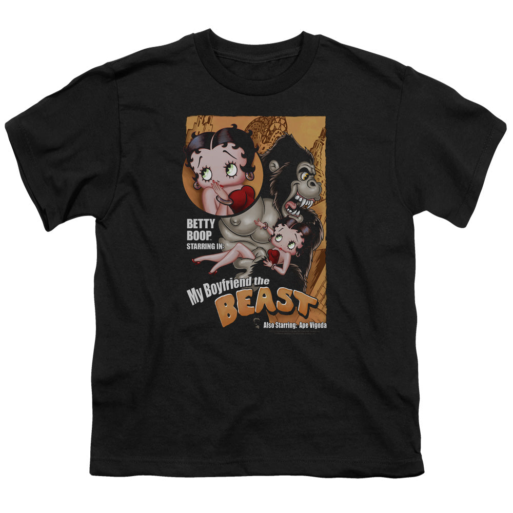 Betty Boop - Boyfriend The Beast - Short Sleeve Youth 18/1 - Black T-shirt