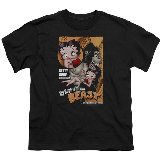 Betty Boop - Boyfriend The Beast - Short Sleeve Youth 18/1 - Black T-shirt