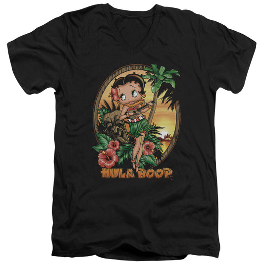 Betty Boop - Hula Boop Ii - Short Sleeve Adult V-neck - Black T-shirt