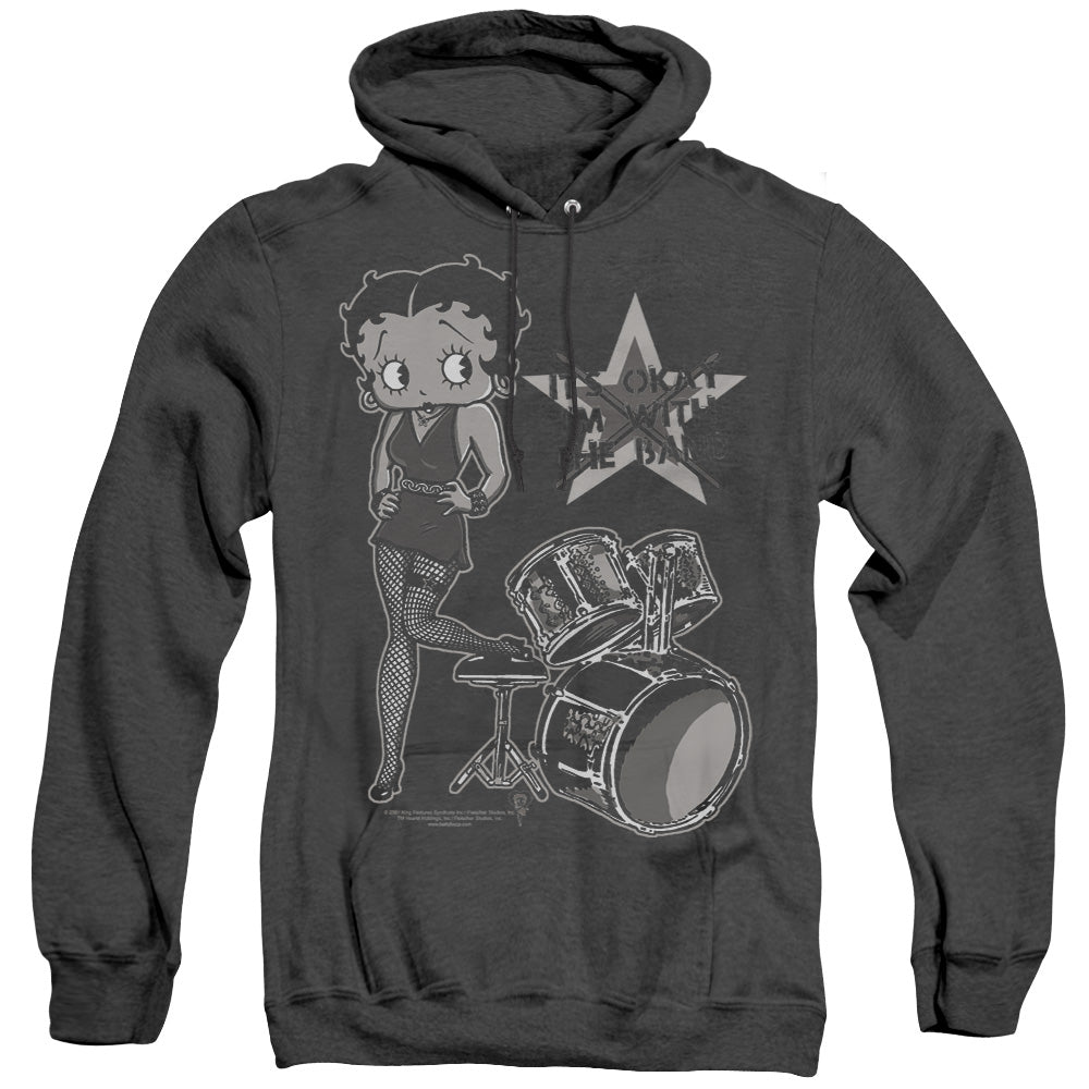 Betty Boop - With The Band - Adult Heather Hoodie - Black