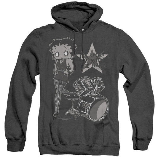Betty Boop - With The Band - Adult Heather Hoodie - Black