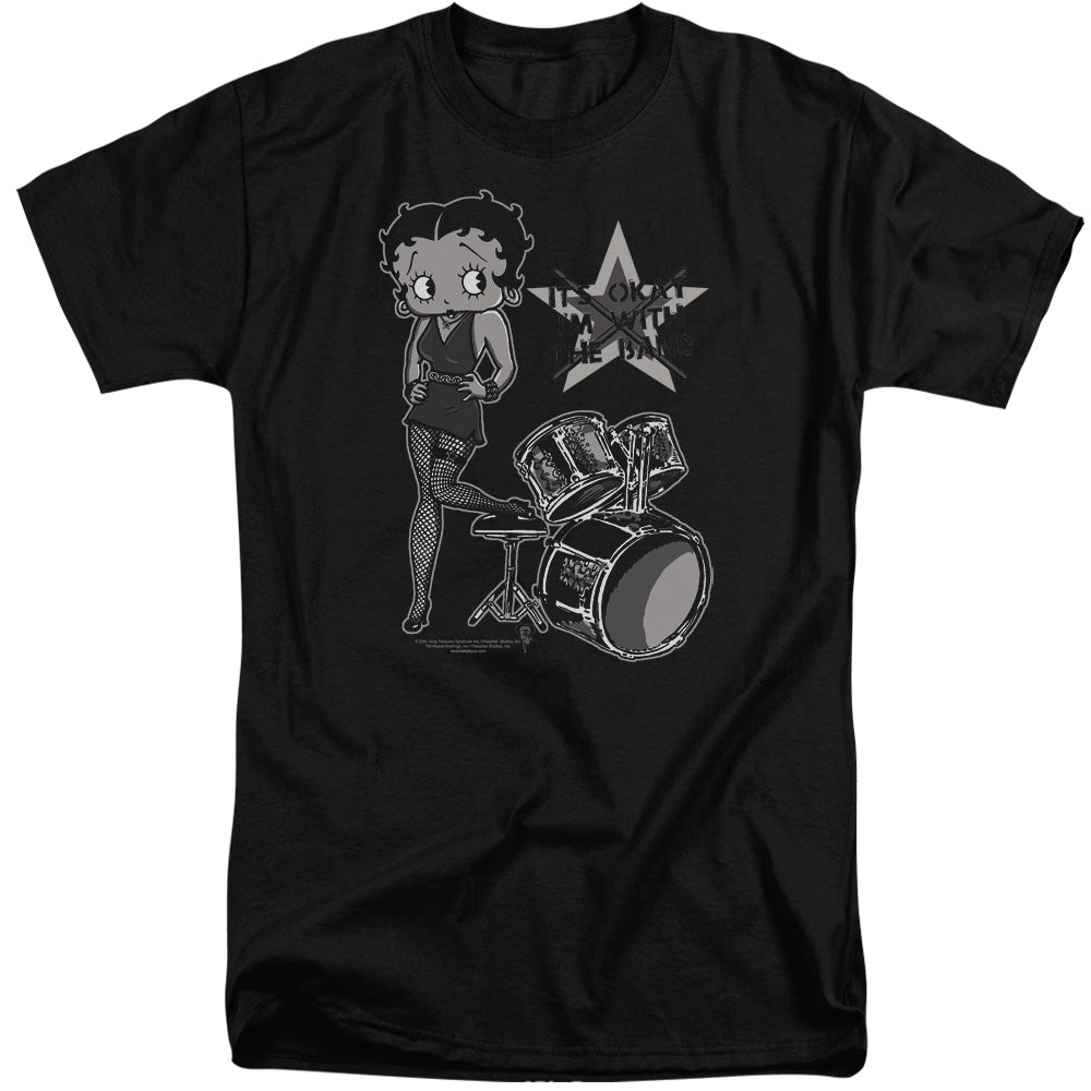 Betty Boop - With The Band - Short Sleeve Adult Tall - Black T-shirt