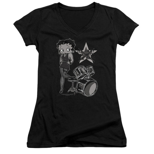 Betty Boop - With The Band - Junior V-neck - Black