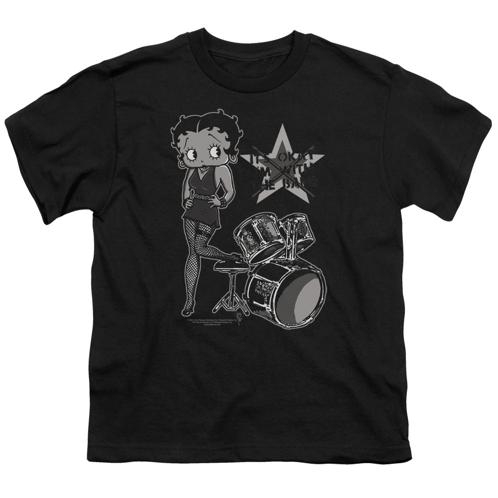Betty Boop - With The Band - Short Sleeve Youth 18/1 - Black T-shirt