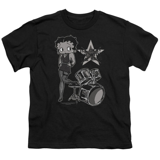 Betty Boop - With The Band - Short Sleeve Youth 18/1 - Black T-shirt