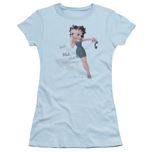 Betty Boop - Blah Blah Blah - Short Sleeve Junior Sheer - Light Blue T-shirt