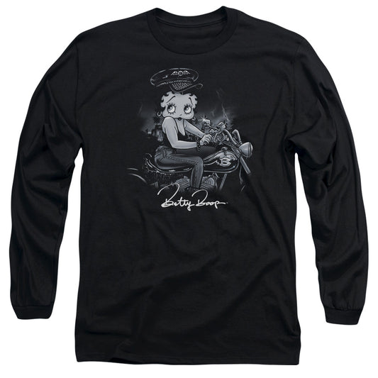Betty Boop - Storm Rider - Long Sleeve Adult 18/1 - Black T-shirt