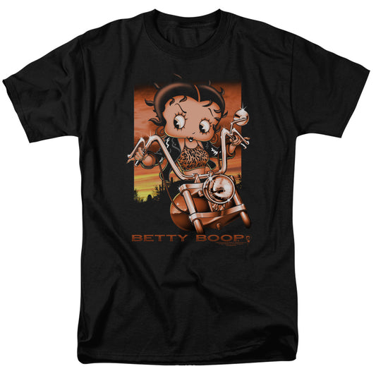 Betty Boop - Sunset Rider - Short Sleeve Adult 18/1 - Black T-shirt