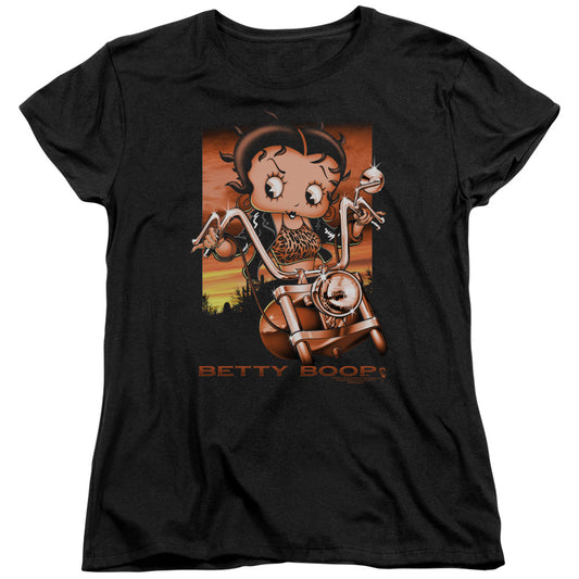 Betty Boop - Sunset Rider - Short Sleeve Women"s Tee - Black T-shirt