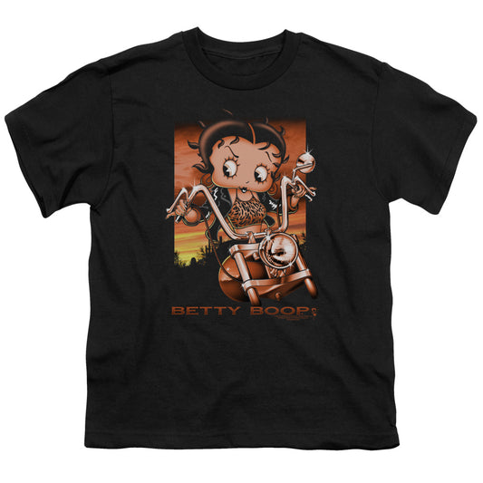 Betty Boop - Sunset Rider - Short Sleeve Youth 18/1 - Black T-shirt