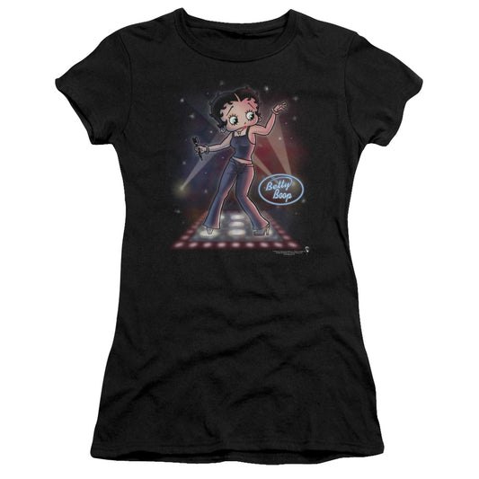 Betty Boop - Pop Star - Short Sleeve Junior Sheer - Black T-shirt