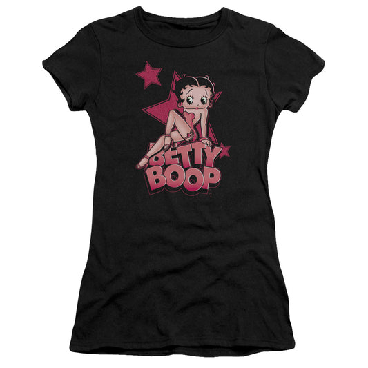 Betty Boop - Sexy Star - Short Sleeve Junior Sheer - Black T-shirt
