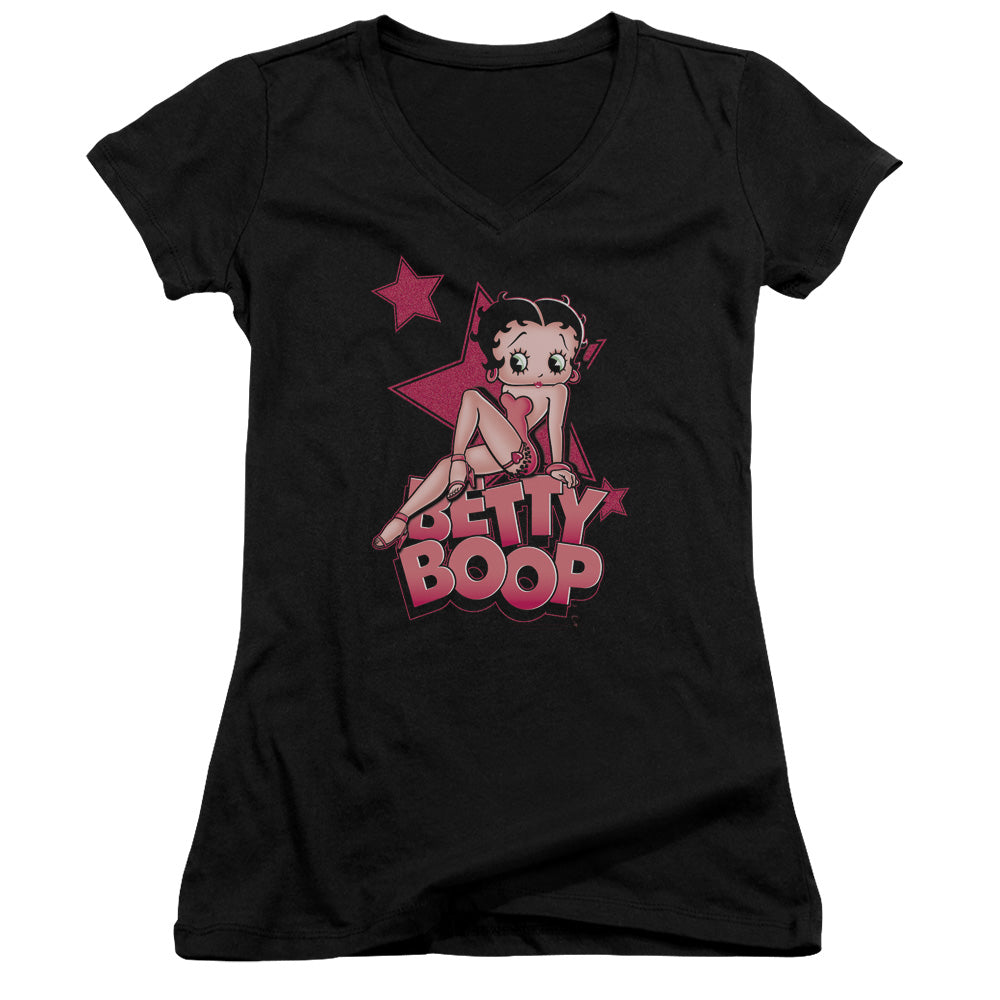 Betty Boop - Sexy Star - Junior V-neck - Black