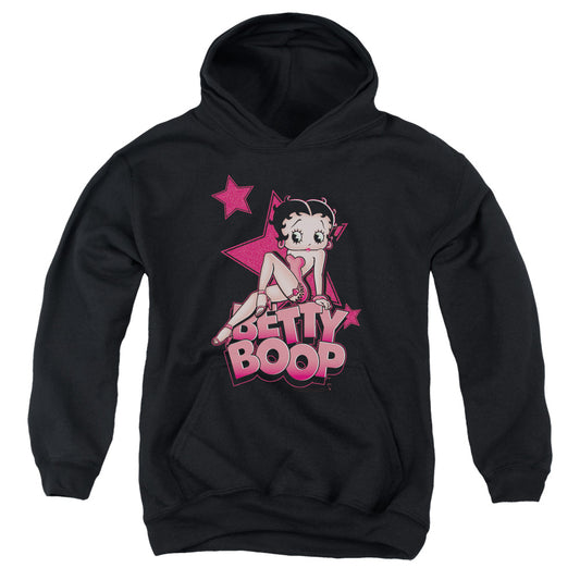Betty Boop Sexy Star-youth Pull-over Hoodie - Black