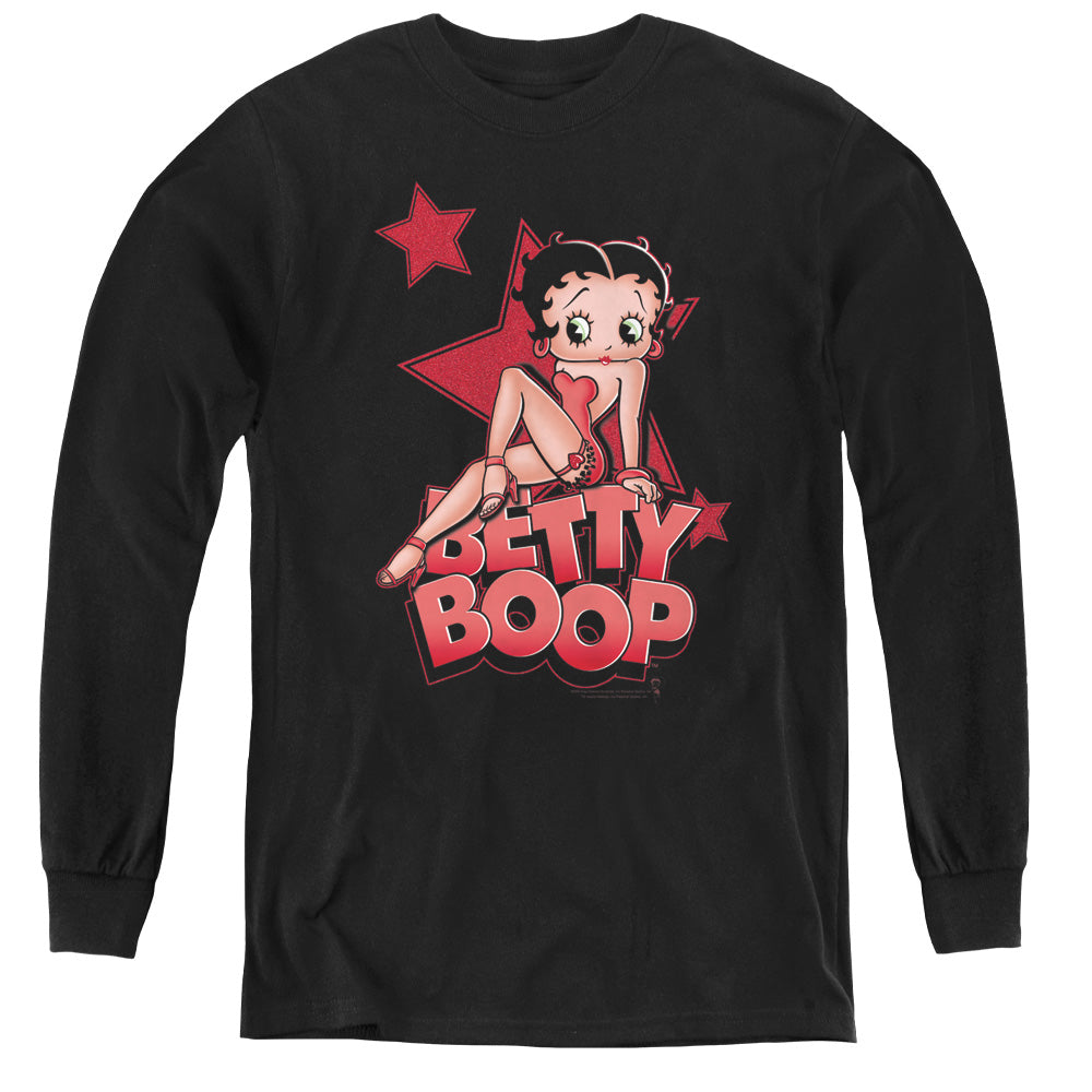 Betty Boop - Sexy Star - Youth Long Sleeve Tee - Black