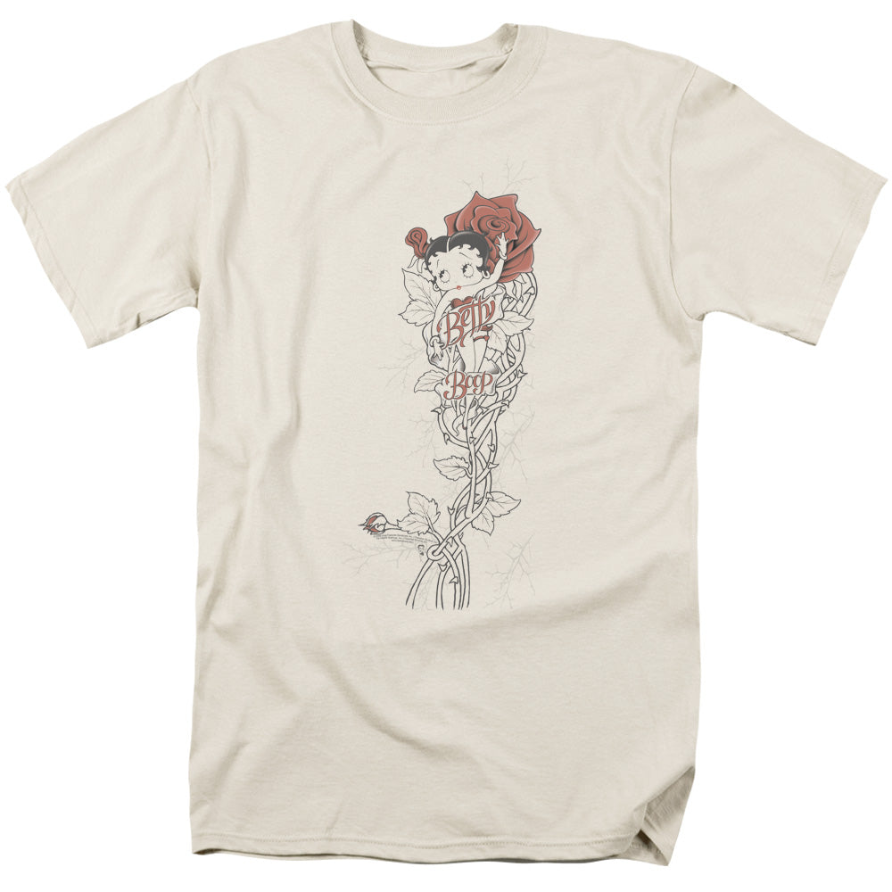 Betty Boop - Thorns(Left Side Print) - Short Sleeve Adult 18/1 - Cream T-shirt