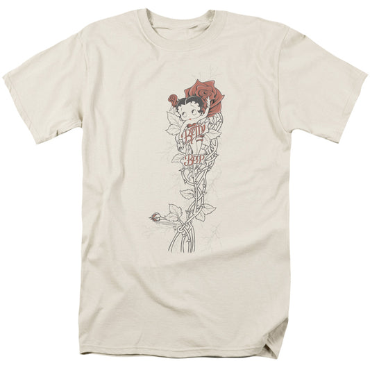 Betty Boop - Thorns(Left Side Print) - Short Sleeve Adult 18/1 - Cream T-shirt