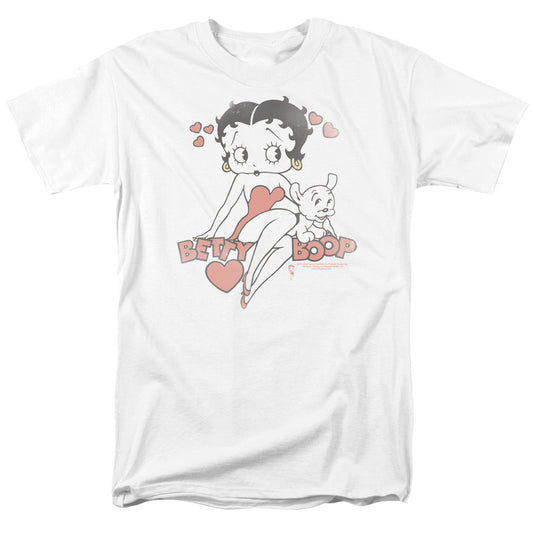 Betty Boop - Classic With Pup - Short Sleeve Adult 18/1 - White T-shirt