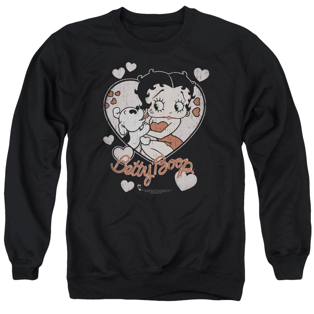 Betty Boop - Classic Kiss - Adult Crewneck Sweatshirt - Black