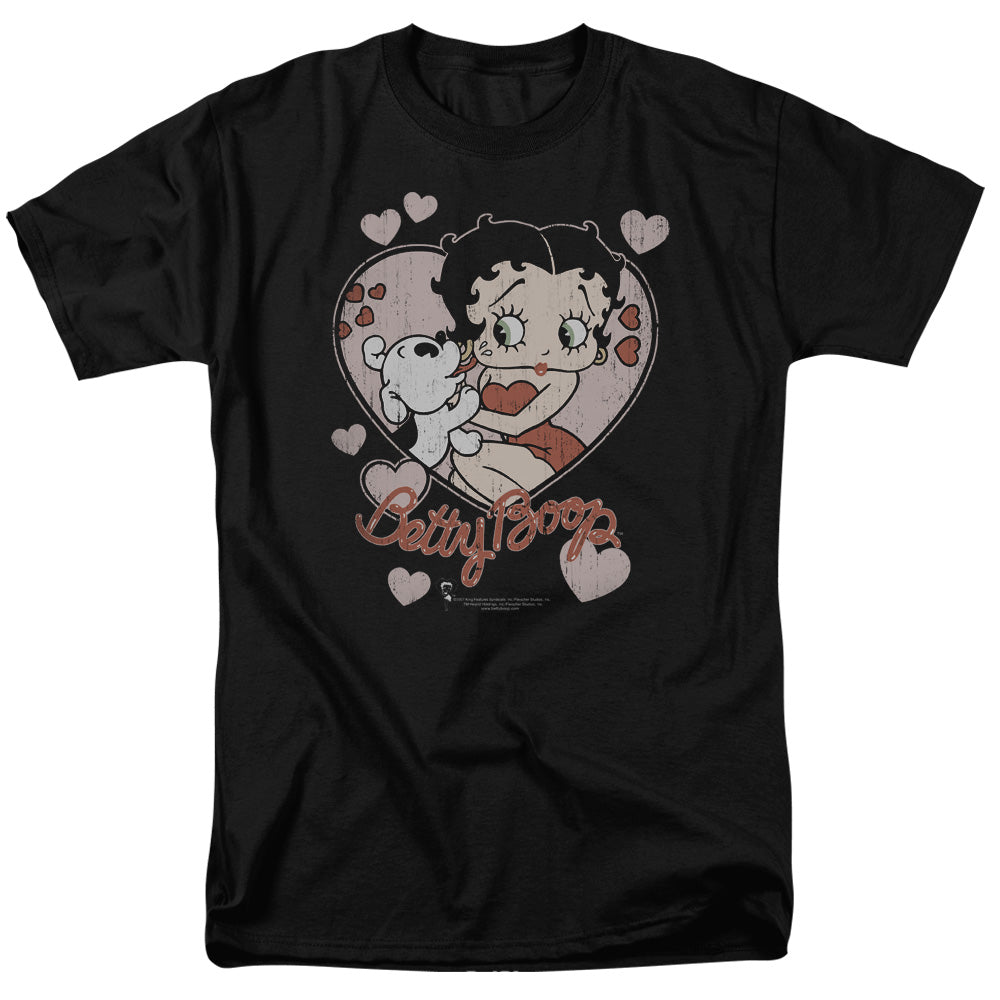 Betty Boop - Classic Kiss - Short Sleeve Adult 18/1 - Black T-shirt