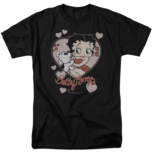 Betty Boop - Classic Kiss - Short Sleeve Adult 18/1 - Black T-shirt