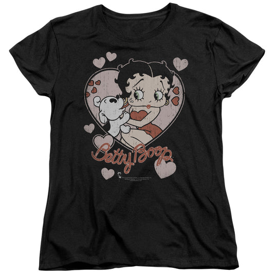 Betty Boop - Classic Kiss - Short Sleeve Womens Tee - Black T-shirt