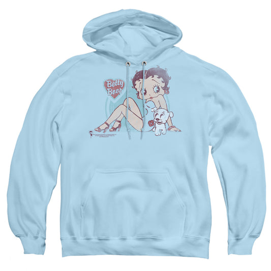 Betty Boop - Vintage Pin Pup - Adult Pull-over Hoodie - Light Blue