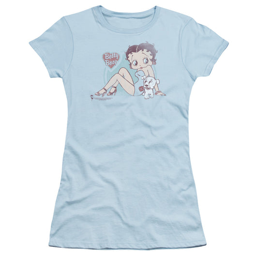 BETTY BOOP VINTAGE PIN PUP - S/S JUNIOR SHEER - LIGHT BLUE T-Shirt
