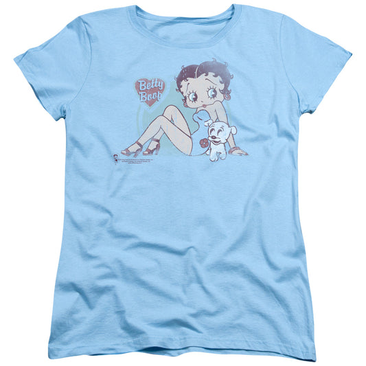 Betty Boop - Vintage Pin Pup - Short Sleeve Women"s Tee - Light Blue T-shirt