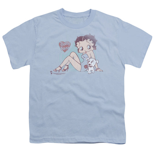 Betty Boop - Vintage Pin Pup - Short Sleeve Youth 18/1 - Light Blue T-shirt