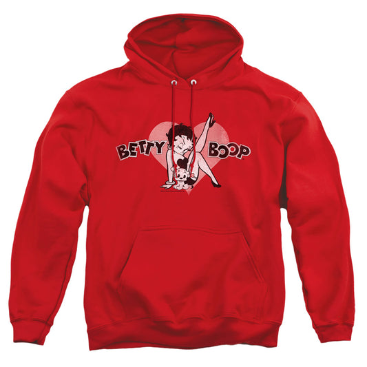 Betty Boop - Vintage Cutie Pup - Adult Pull-over Hoodie - Red