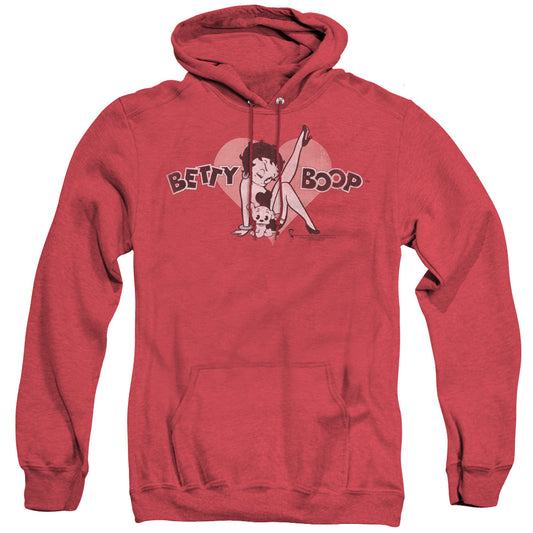 Betty Boop - Vintage Cutie Pup - Adult Heather Hoodie - Red