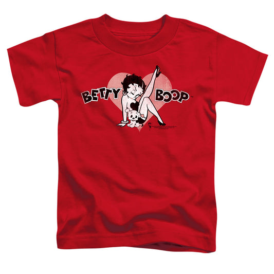 Betty Boop - Vintage Cutie Pup - Short Sleeve Toddler Tee - Red T-shirt